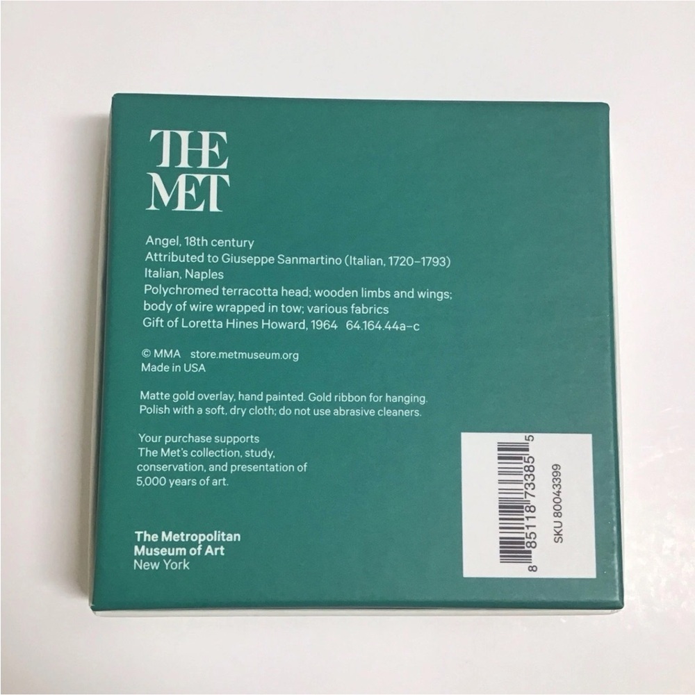 The Met New York Museum of Art 2018 Angel Christmas Tree Ornament Gold USA NEW - Picture 6 of 16